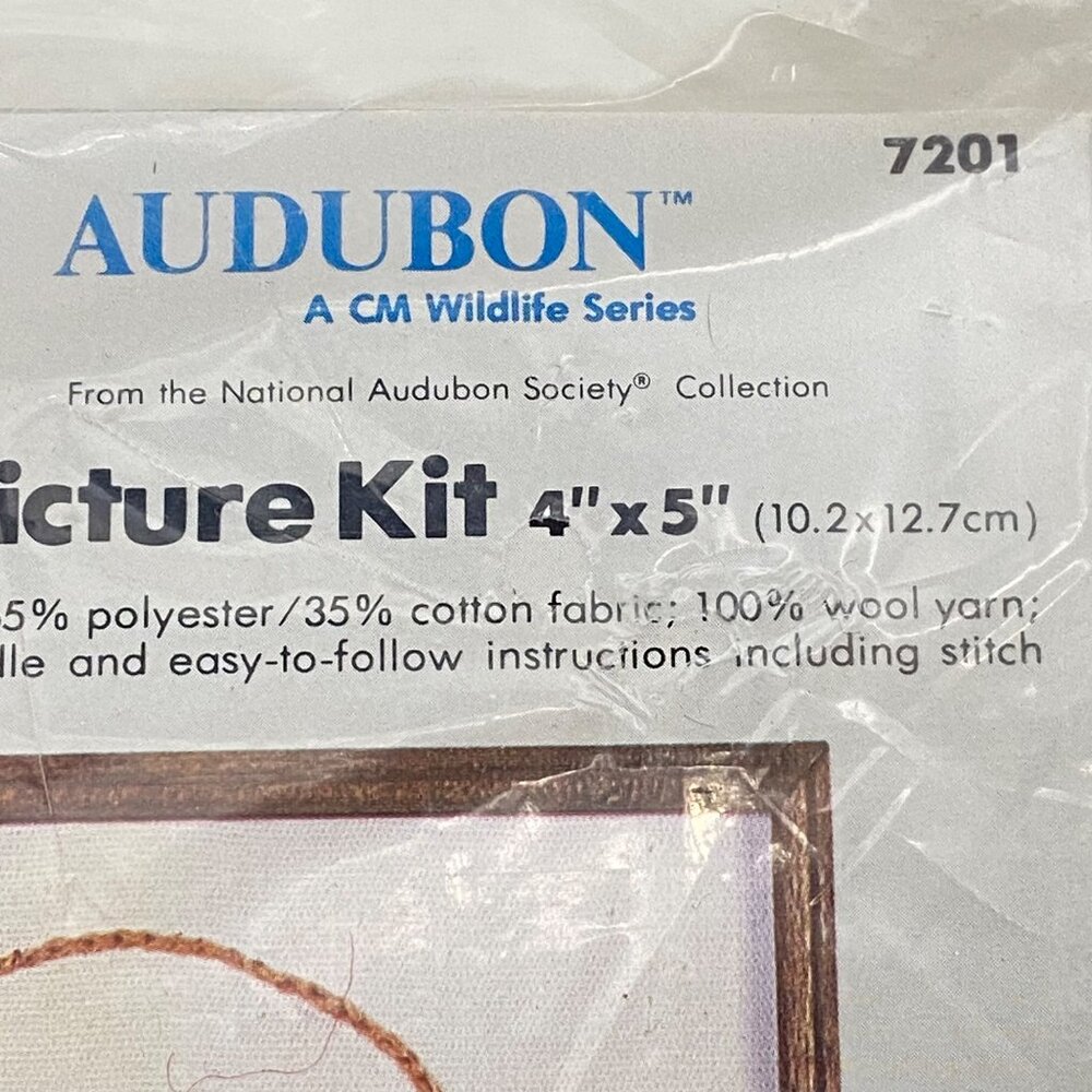 Audubon Wildlife CM Pintail Duck Crewel Picture Kit 4"x5" Wool Yarn 1980 Vtg - Picture 2 of 6